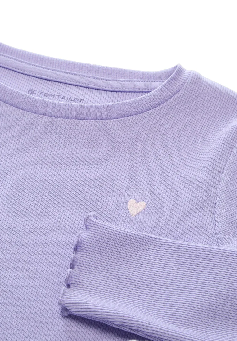 Футболка langarmshirt mit rippstruktur - топ с длинными рукавами Tom Tailor, Sweet Purple — фото 3