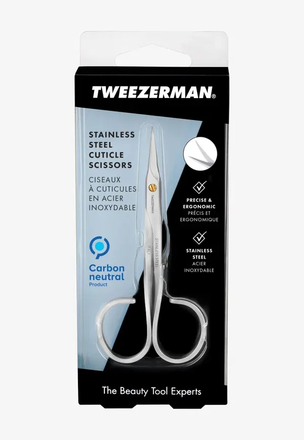 Ножницы для кутикулы из нержавеющей стали, Stainless steel cuticle scissors, Tweezerman, Silver — фото 2