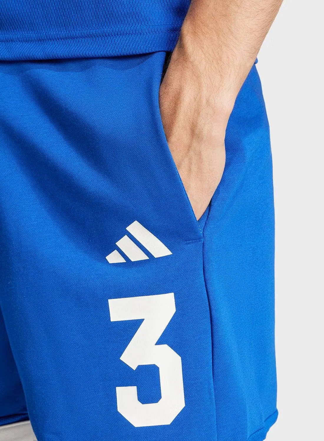 Шорты спортивные мужские с регулируемым поясом Adidas, синие — фото 4