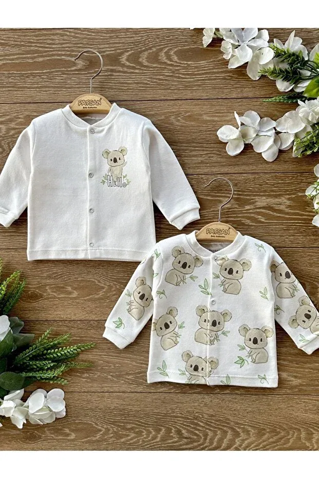Детский комплект кардигана и топа хлопковый Koala Patsan, Ecru — фото 3