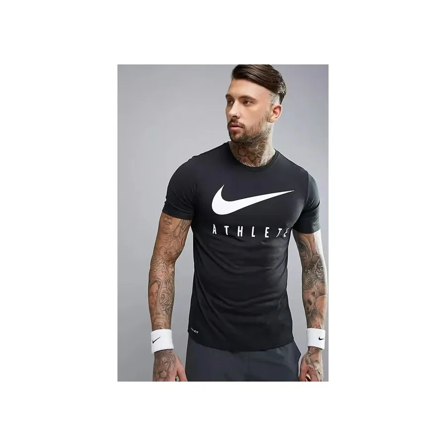 Футболка спортивная с коротким рукавом Dri-Fit Training Swoosh Nike, Черный
