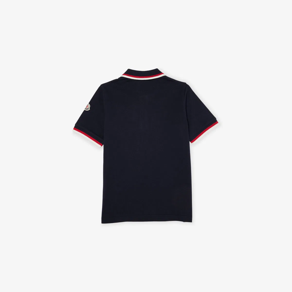 Хлопковая рубашка-поло с логотипом и нашивкой, возраст 4-14 лет Moncler, темно-синий — фото 3