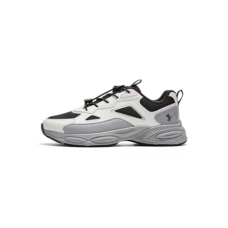 Детские кроссовки с синтетической кожи с амортизацией Under Armour, Black Pink — фото 3
