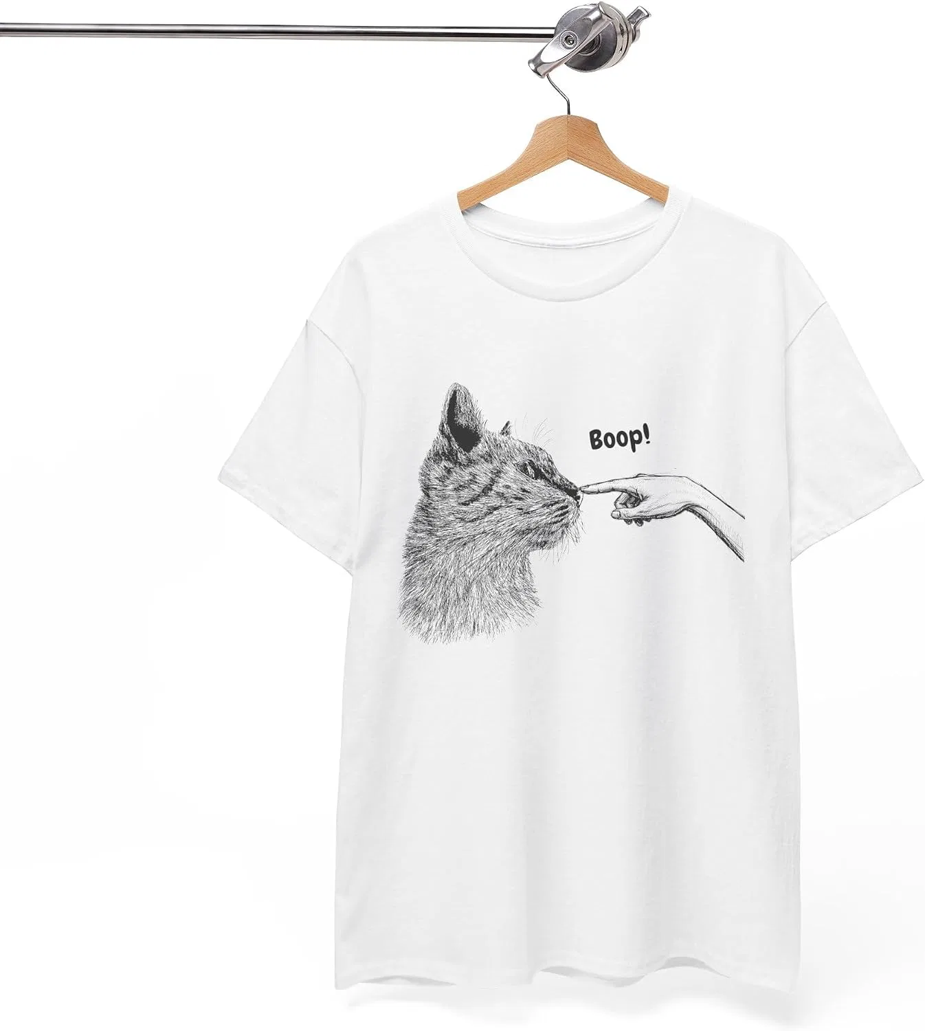 Женская футболка с принтом Boop Cat, белый — фото 4