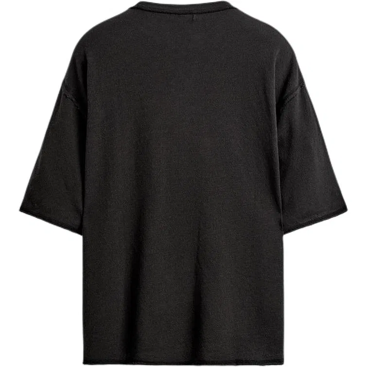 Мужская футболка с круглым вырезом, черная, ZARA, Black — фото 3