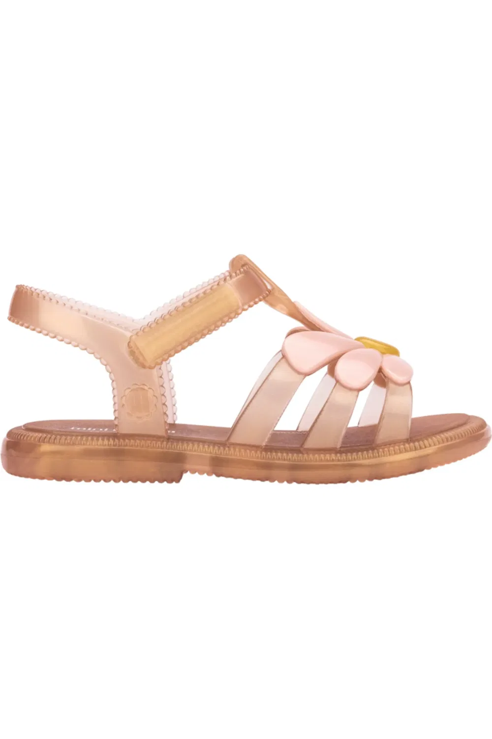 Сандалии детские с цветочными аппликациями Hip Bloomy Jelly Sandal Mini Melissa, Pearlish Brown/Pink — фото 2