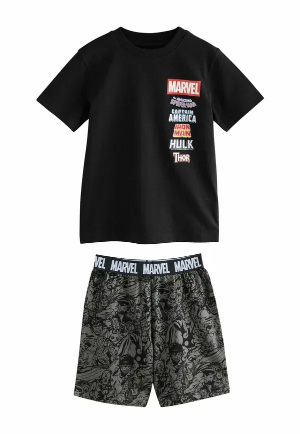 Пижама Marvel Print, Regular fit - Short Pyjamas 2 Pack Next black, red, черный/красный — фото 2
