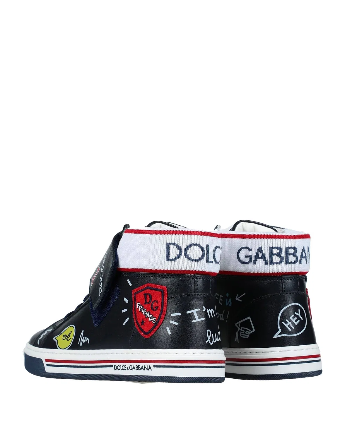 Детские кроссовки для мальчиков кожаные Dolce&Gabbana, темно-синий — фото 3
