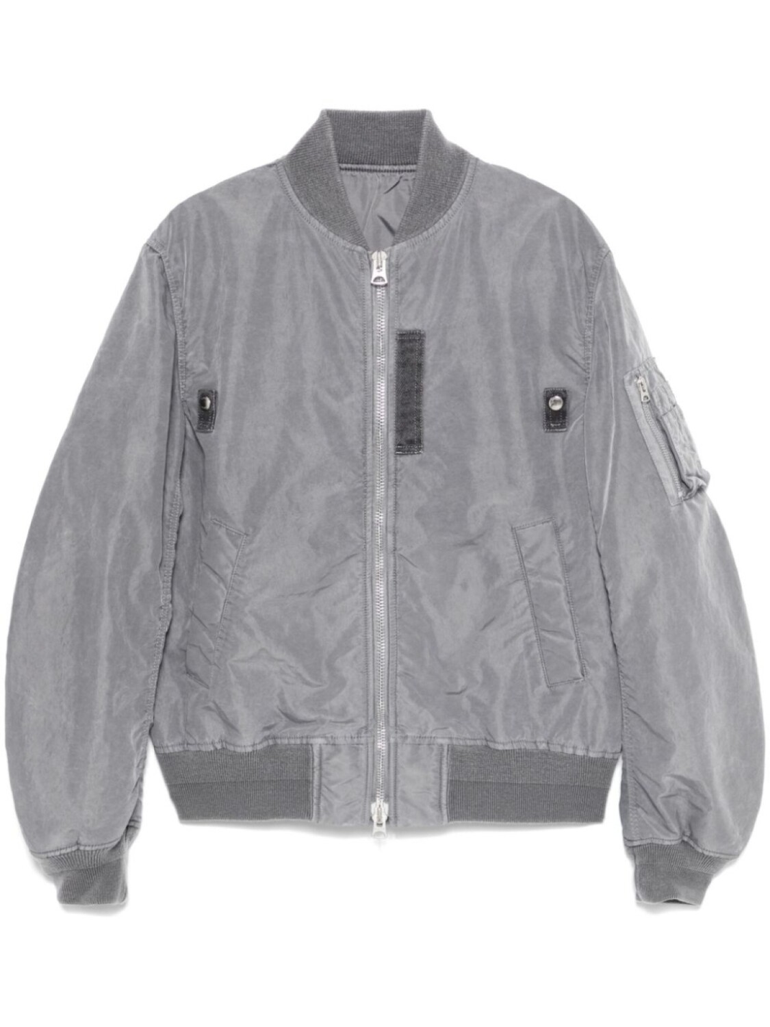 

Sacai бомбер с жатым эффектом, серый