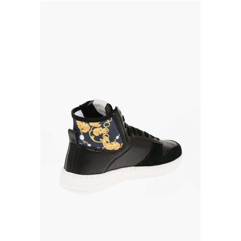 JEANS COUTURE Высокие кеды MEYSSA из кожи и ткани с Versace, Bicolor — фото 2