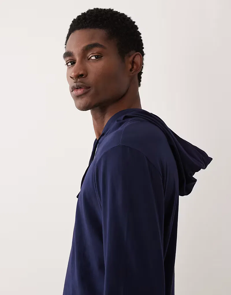 Толстовка с капюшоном из жидкого хлопка с логотипом Polo Ralph Lauren, темно-синий — фото 4