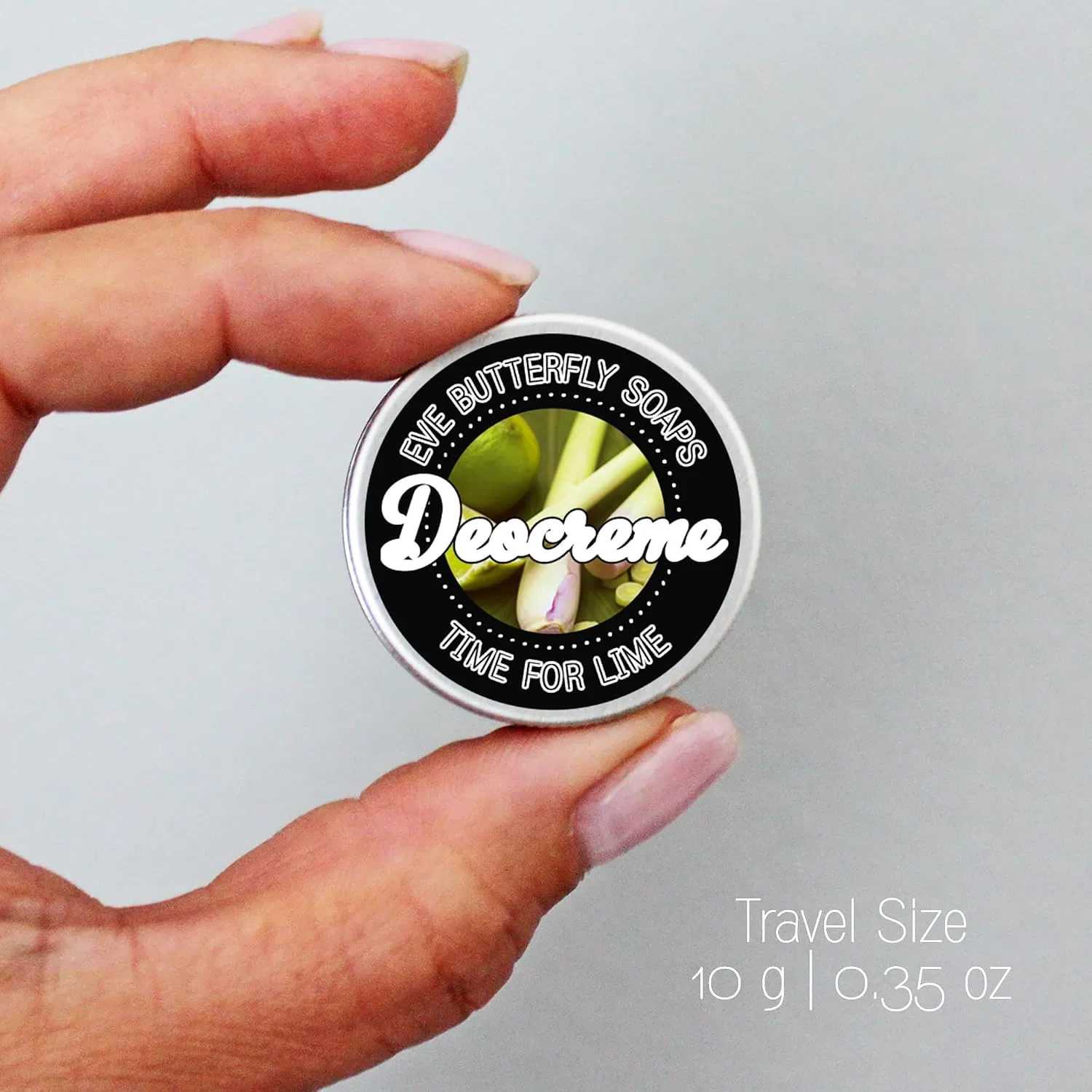 Дезодорант-крем Time for Lime, EveButterflySoaps, 10 г, с ароматом лайма и лимонной травы — фото 3