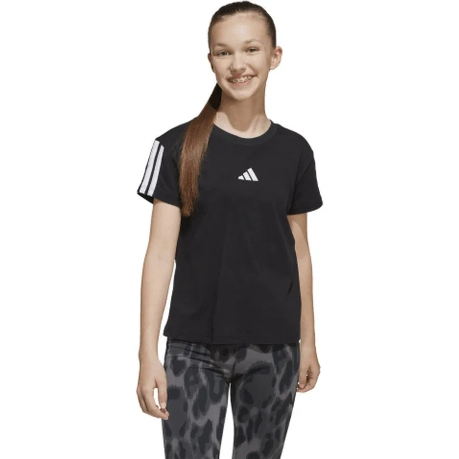 Футболка с длинным рукавом Essential Tee Kids adidas, Черно-белый