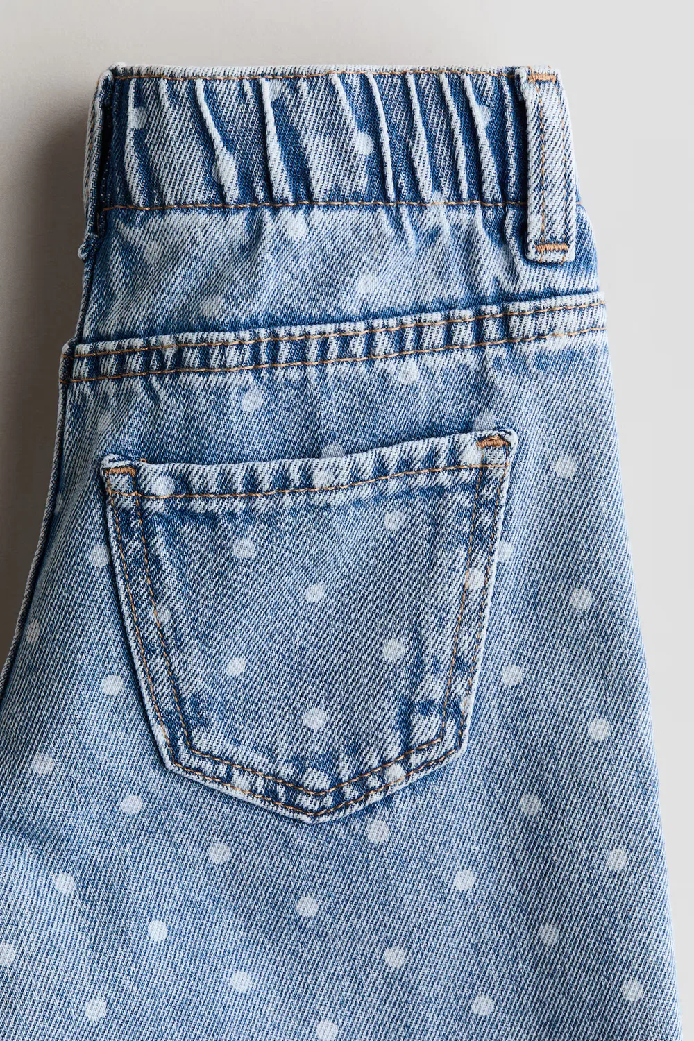 Свободные джинсы с широкими штанинами H&M, Helles Denimblau/Polka Dots — фото 2