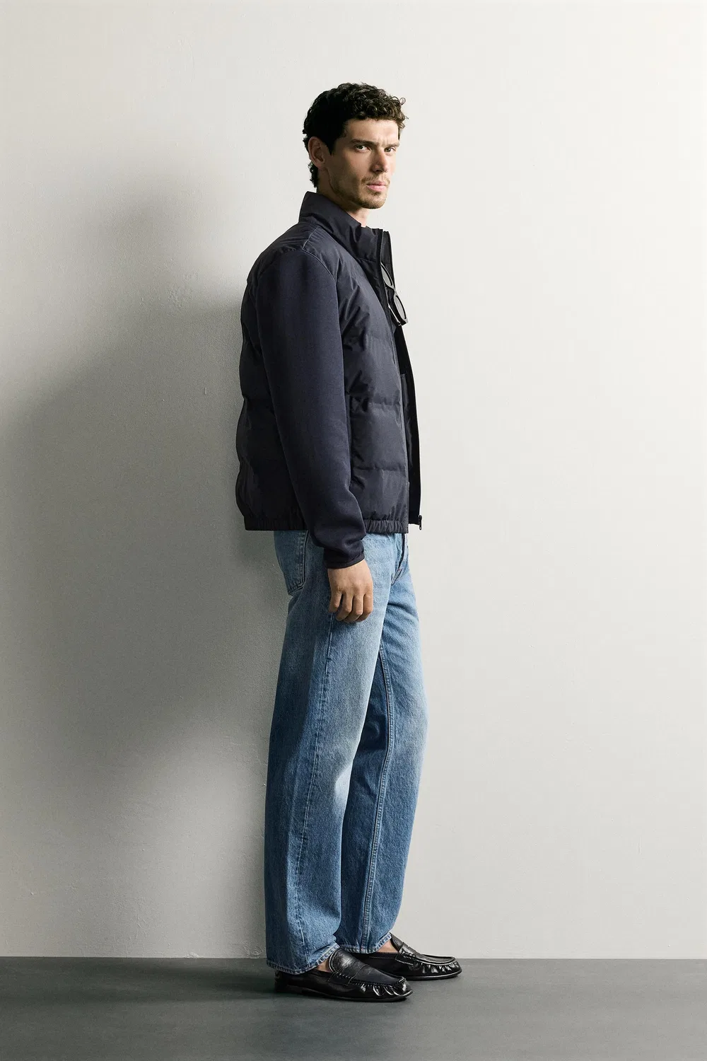 Стеганая куртка ZARA, Navy blue — фото 4