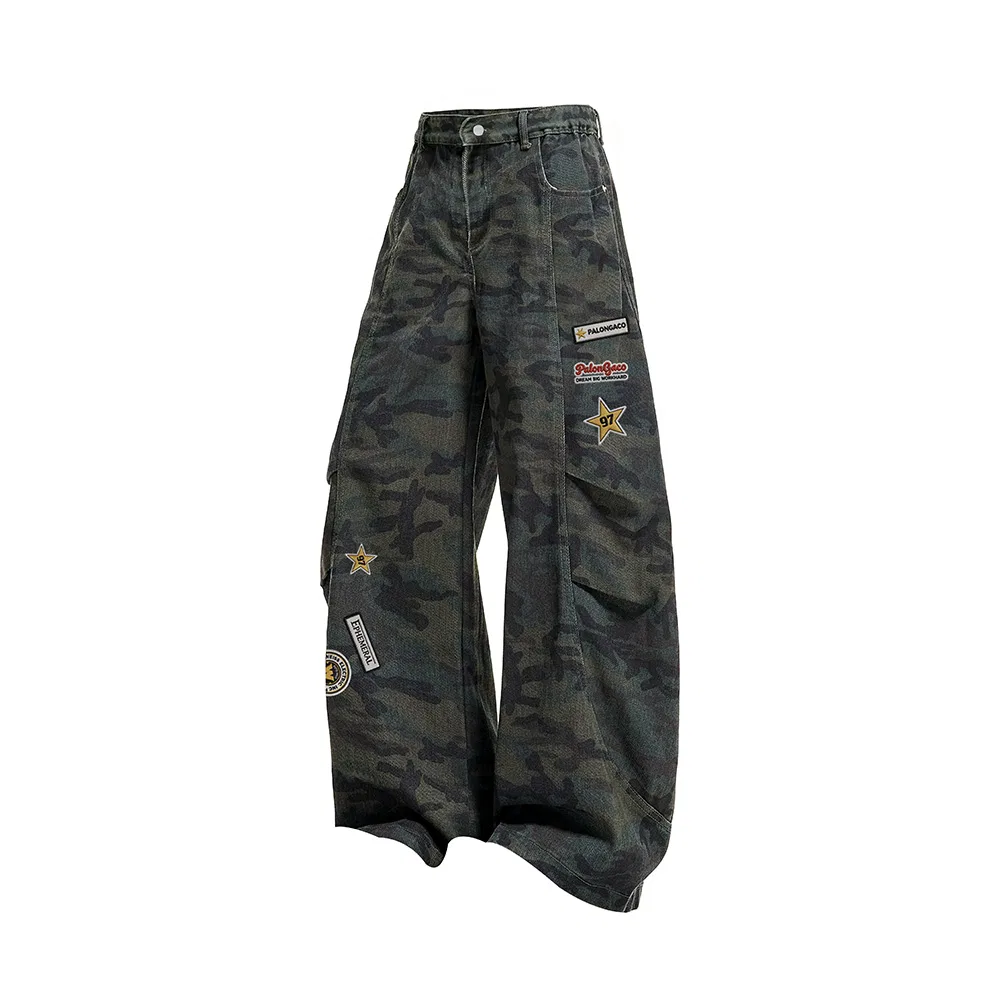 Детские джинсы прямого кроя с камуфляжным принтом PAL ONGACO, Camouflage