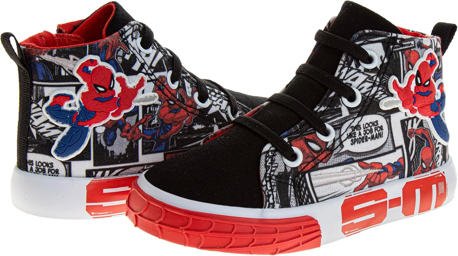 Детские кроссовки для мальчиков с высоким верхом Spiderman Josmo, Black/Red — фото 4