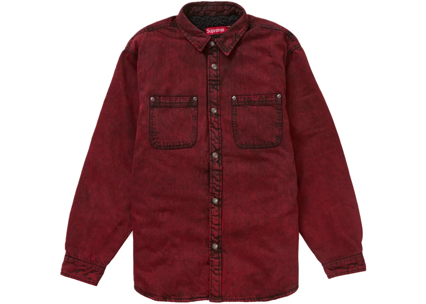 Мужская рубашка с подкладкой из искусственного овчины Supreme Shirt, Red Denim