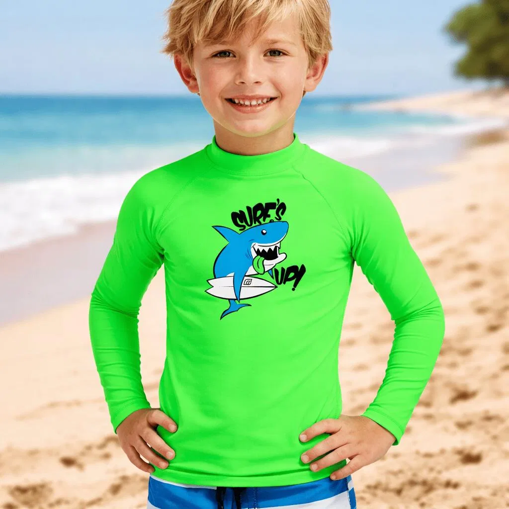 Детская футболка с длинным рукавом Logo UV-Shirt L/S UPF 50 Surf Mdns, Green — фото 2