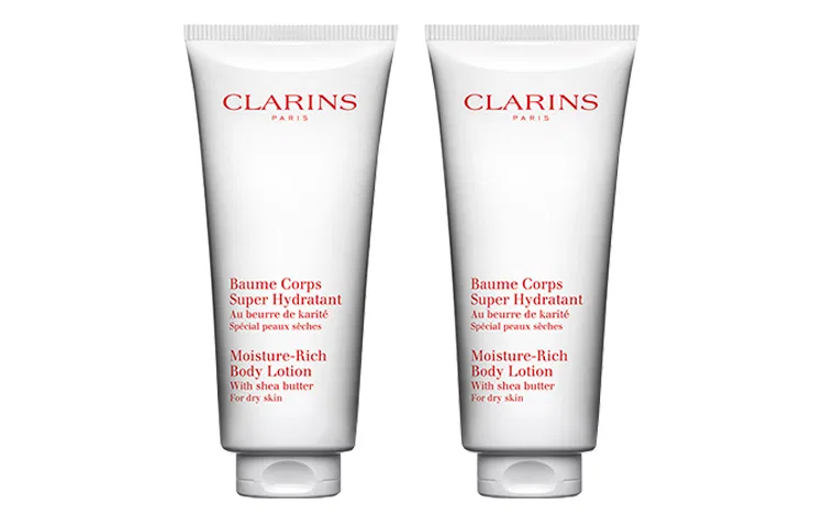 Женский увлажняющий лосьон для тела с маслом ши, 200 мл × 2, CLARINS, Белый