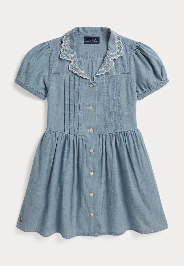 Платье хлопковое Indigo cotton chambray shirtdress Polo Ralph Lauren, New Medium Wash
