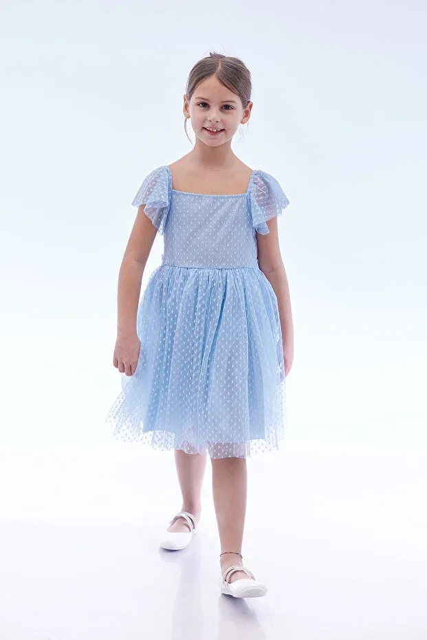 Детское платье для девочек с коротким рукавом Ahengim Kids, Babe Blue — фото 4