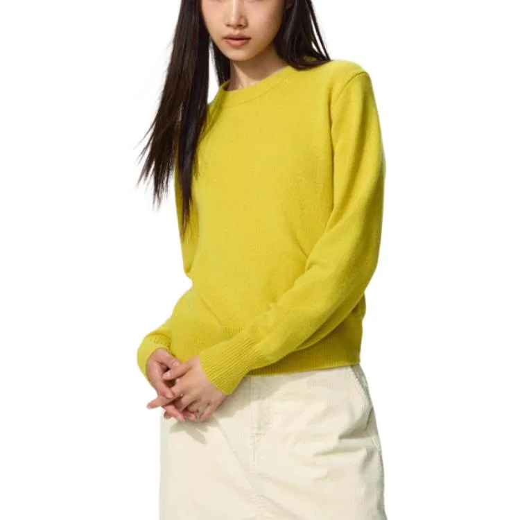 Женский джемпер с круглым вырезом Comptoir Des Cotonniers UNIQLO, Light Yellow — фото 4