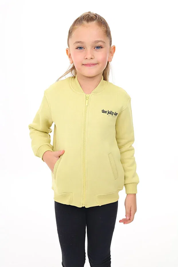 Детский кардиган с вышивкой для девочек Toontoy, Light Green — фото 4
