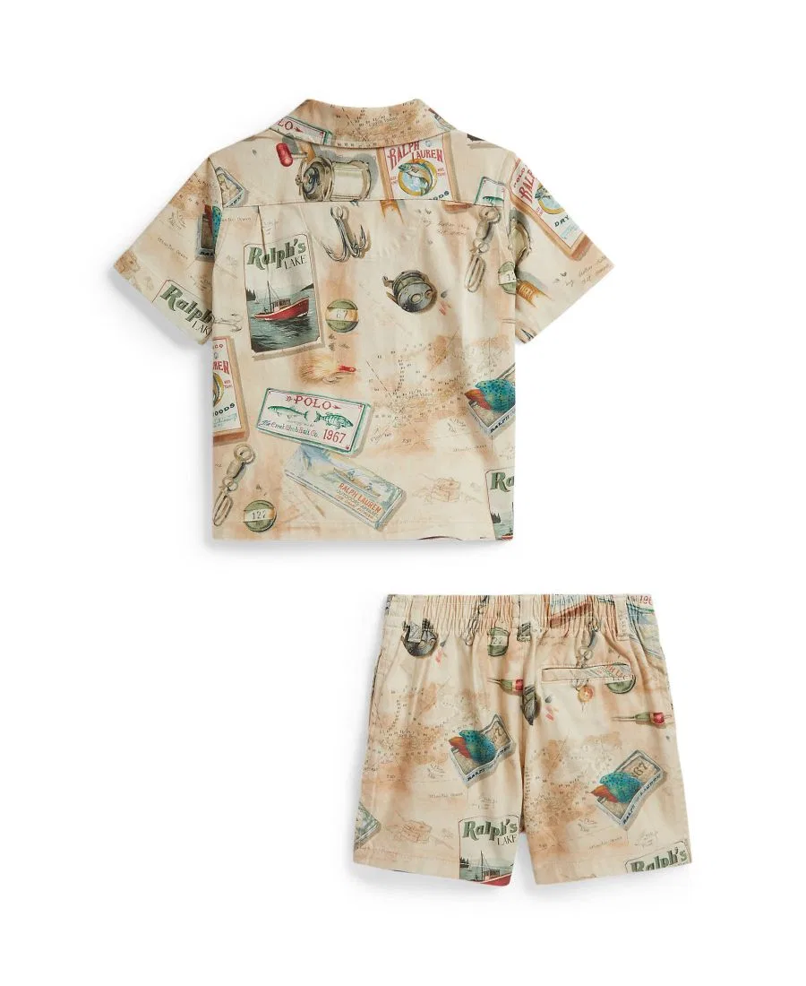 Комплект из рубашки и шорт с рыболовным принтом Polo Ralph Lauren, Multi — фото 2