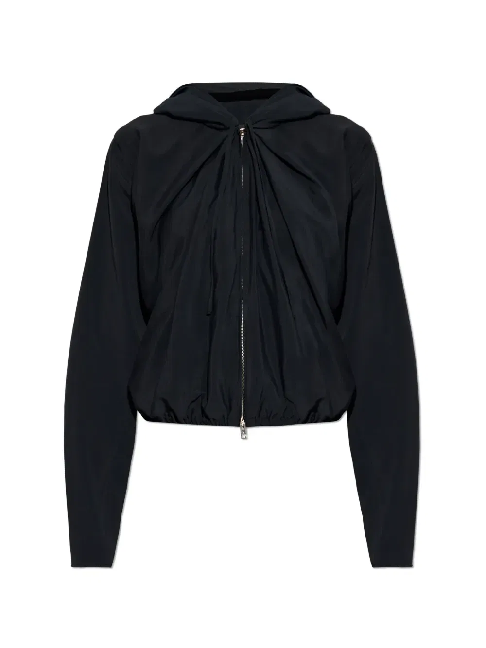 Худи на молнии с драпировкой Alexander Wang, черный