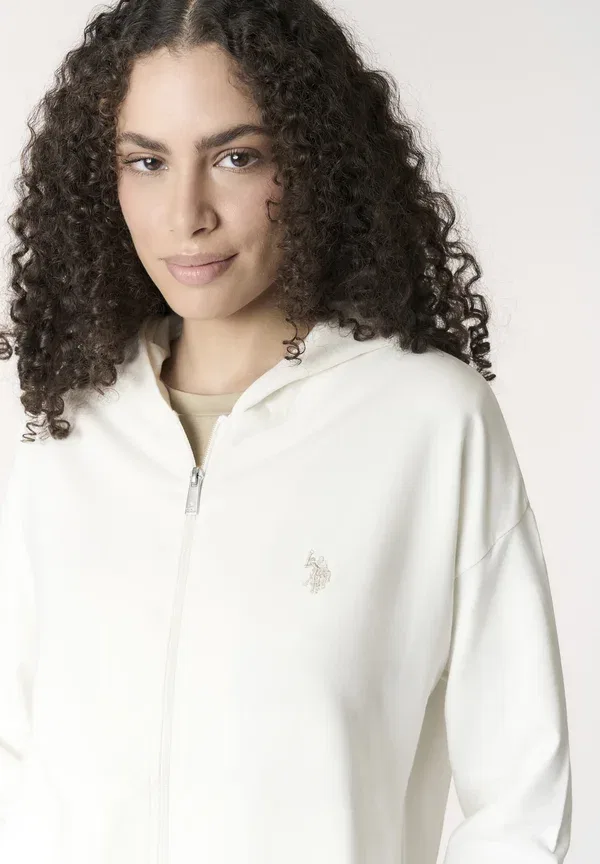 Худи на молнии из дышащего материала U.S. Polo Assn., Bianco, белый — фото 4