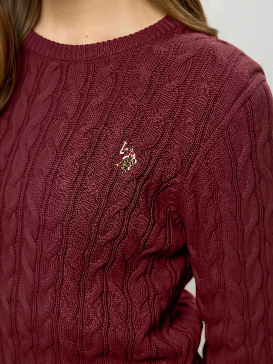 Свитер U.S. POLO ASSN. 'UWMadeline' красного цвета — фото 4
