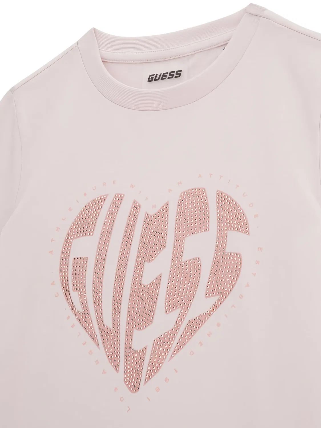 Футболка с логотипом и стразами Guess Usa, розовый — фото 3