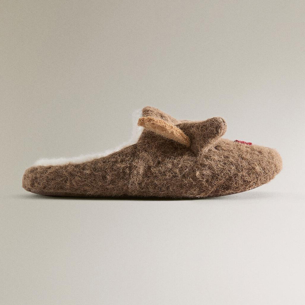 

Детские тапочки-мюли Zara Home Reindeer, коричневый