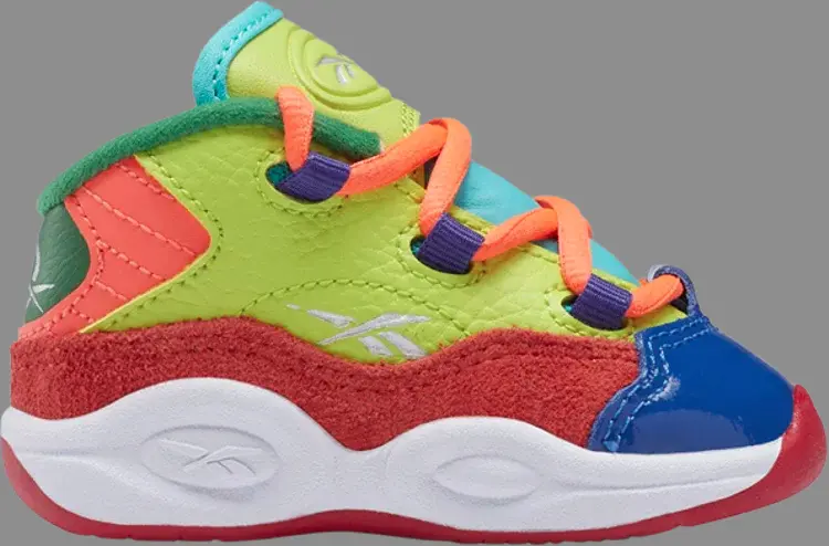 

Кроссовки question mid toddler 'color explosion' Reebok, многоцветный, Зеленый, Кроссовки question mid toddler 'color explosion' Reebok, многоцветный