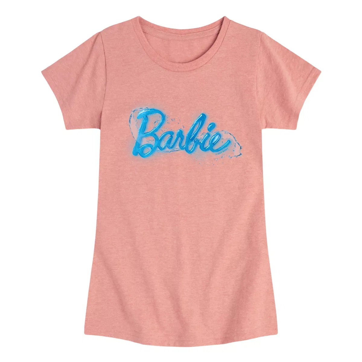 Детское платье-футболка для девочек с принтом Barbie Logo Water Barbie, Desert Pink