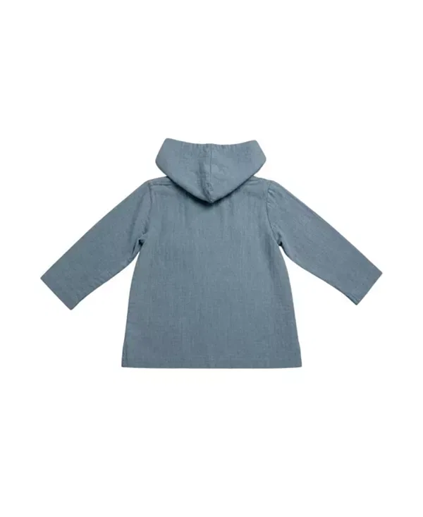 Детская толстовка с вышивкой Barefoot Breezer Hoodie Mumzers, синий — фото 2