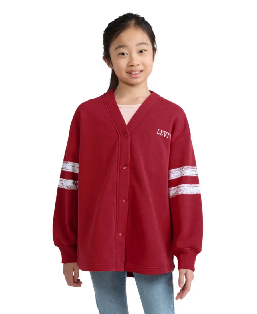 Детский флисовый кардиган в спортивном стиле Levi's, Deep Claret