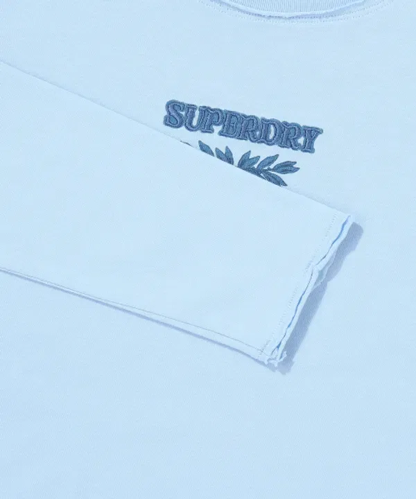 Футболка с длинным рукавом Washed Lowcut, Superdry, светлый голубой — фото 4