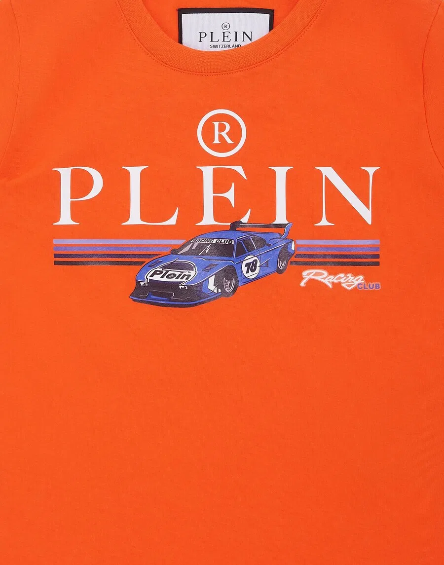 Футболка Philipp Plein 'Racing' оранжевого цвета — фото 3