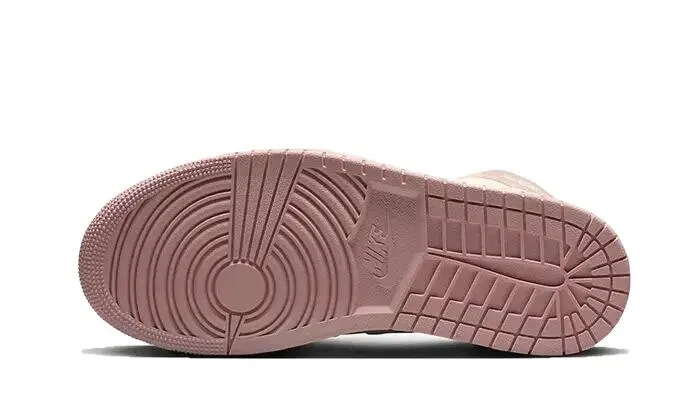 Детские кроссовки высокие с принтом Air Jordan 1 Retro High OG Washed Pink Jordan, Rosa Weiss Beige — фото 4