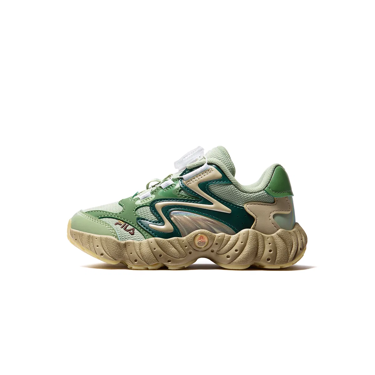 Детские кроссовки с ретро-дизайном FILA KIDS, Celadon Green/Rough Rice