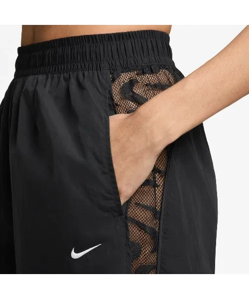 Женские спортивные штаны свободного кроя с кружевным принтом Swoosh NIKE, Black — фото 3