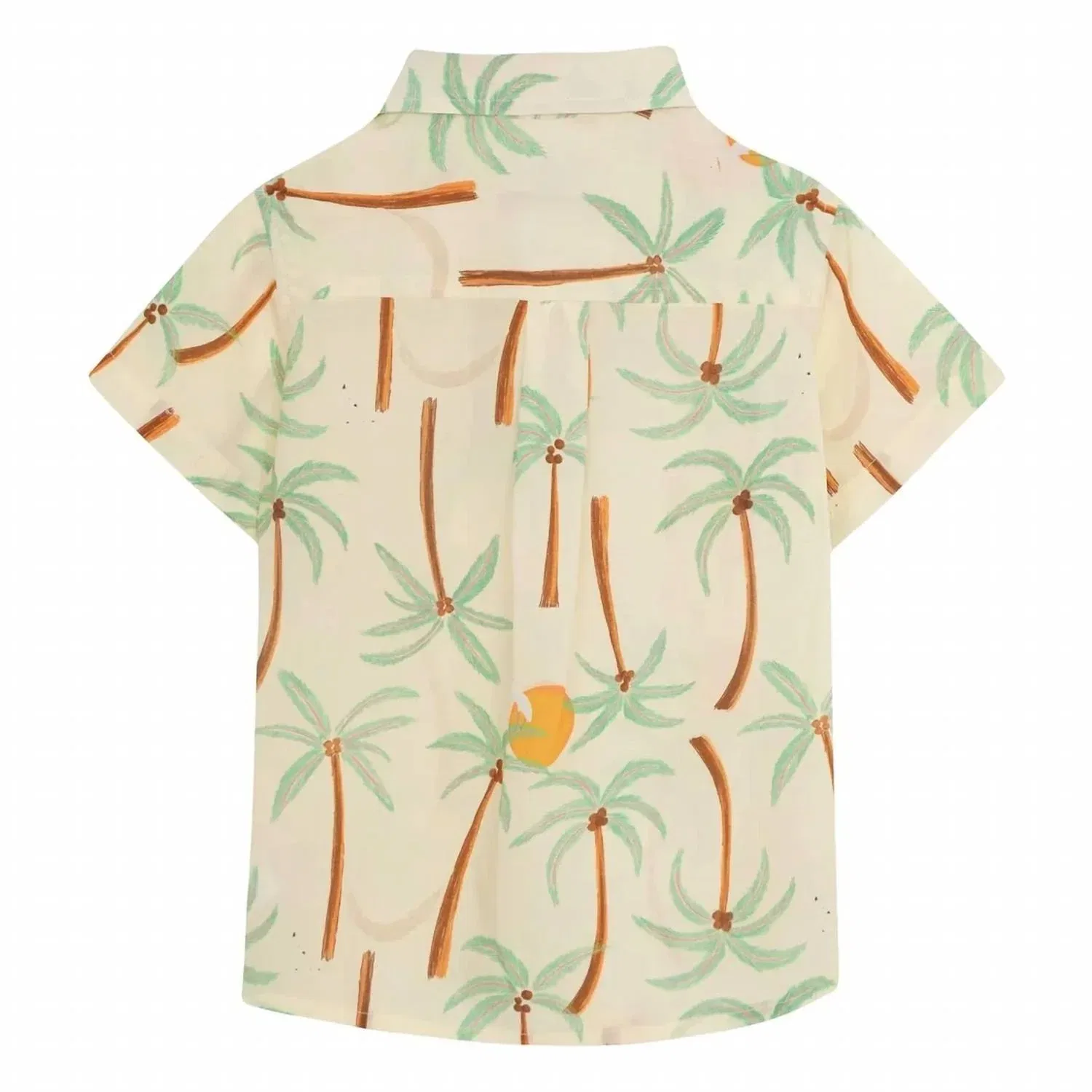 Детская рубашка с коротким рукавом и принтом пальм Guayabera Palm Pepita & Me, Ivory — фото 2