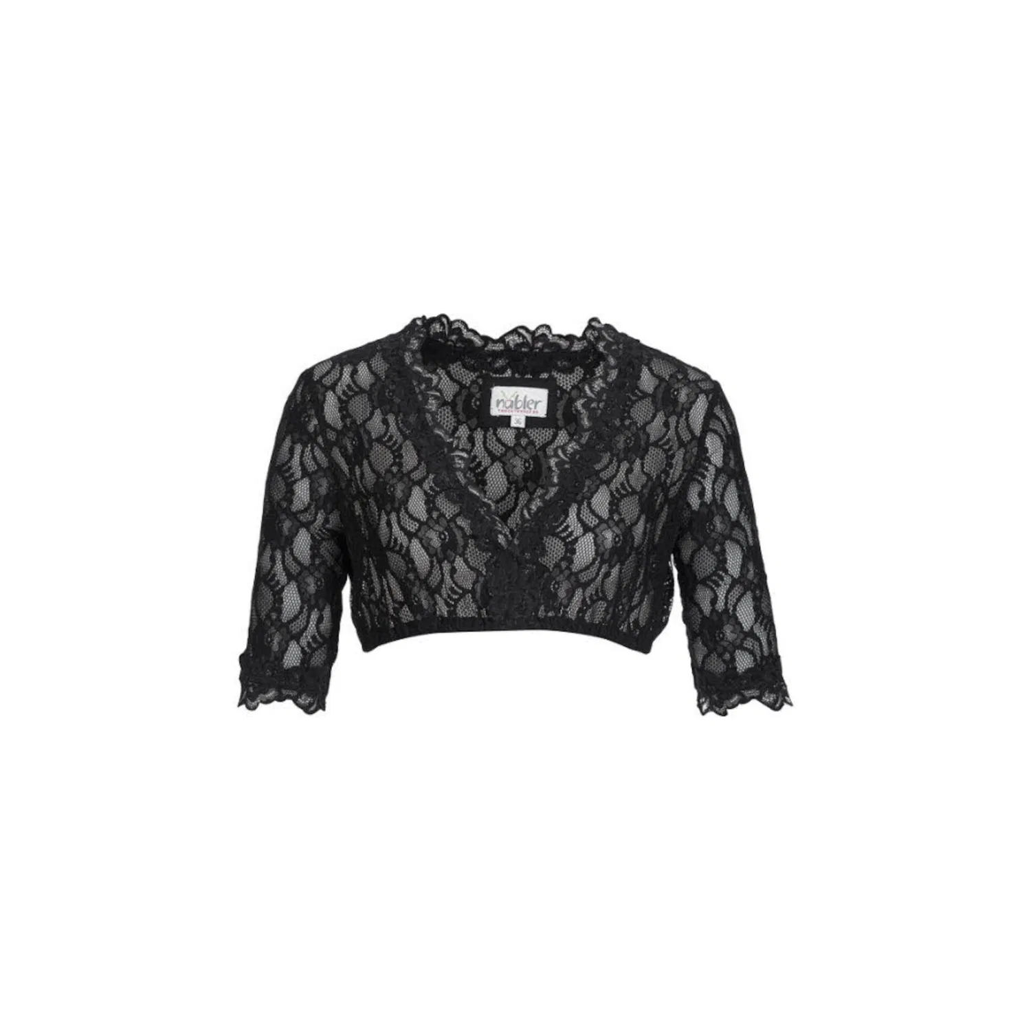 Женская блуза для дирндль с кружевом Nübler, Black