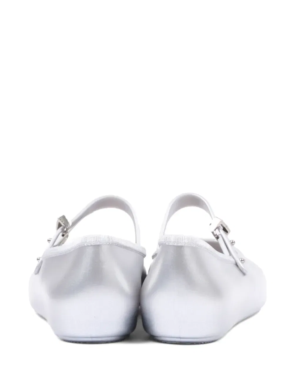 Мягкие балетки на ремешке-липучке Mini Melissa, серебряный — фото 3