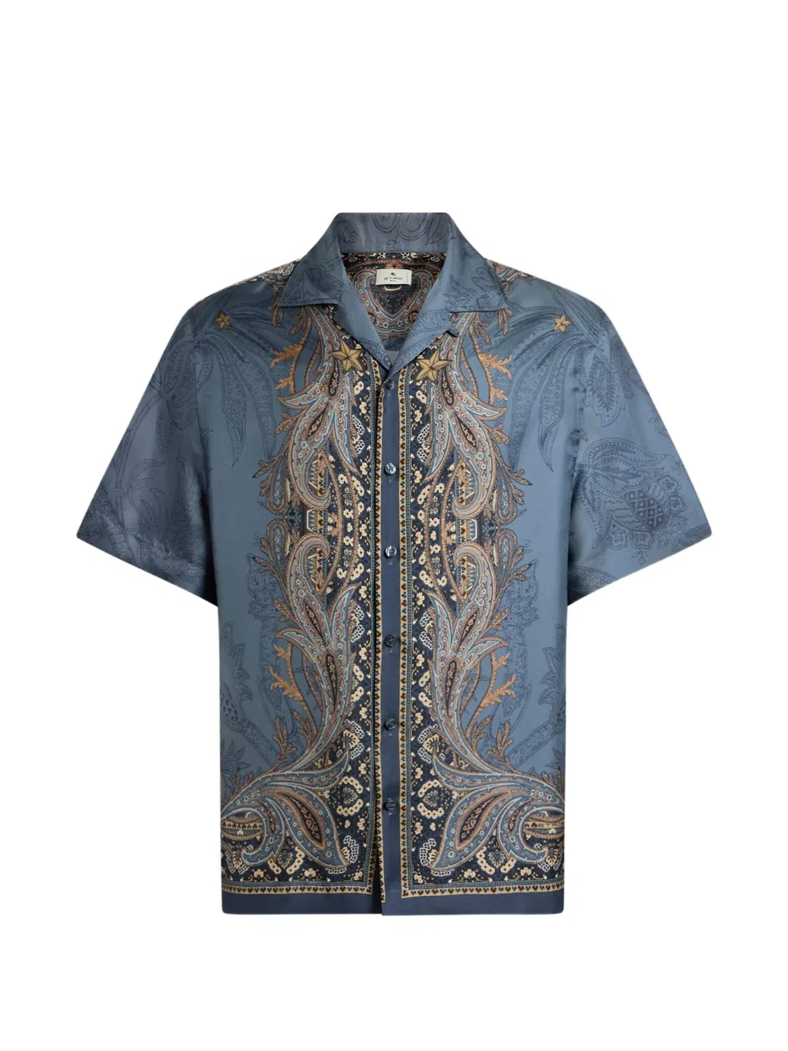 Рубашка боулинг Pegaso шелк ETRO, синий