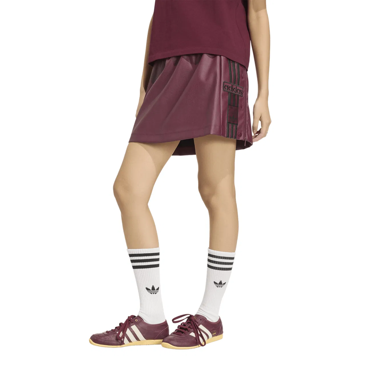 Женская юбка Adibreak Pleather Skirt Adidas, цвет Maroon/Black