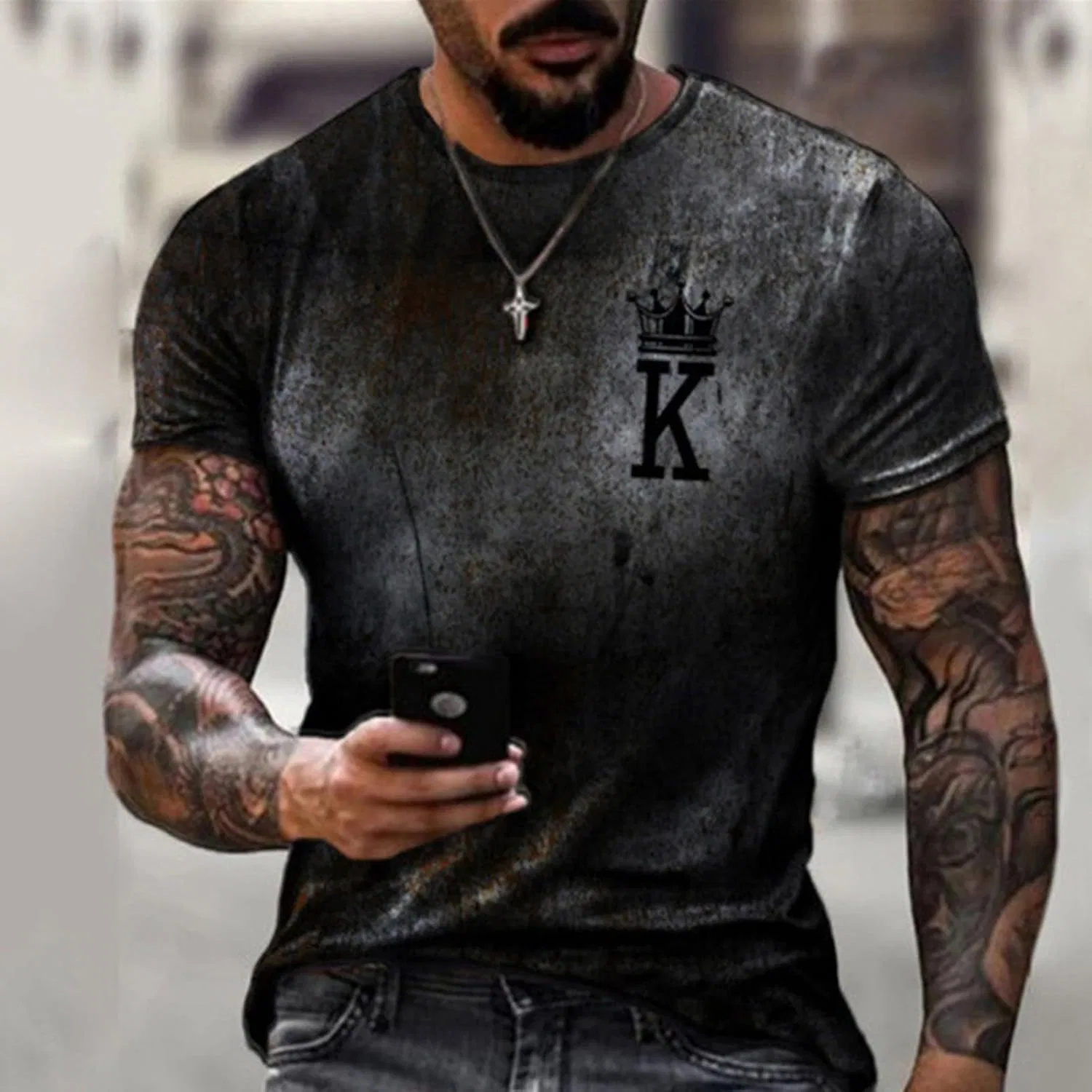 Мужская футболка с влагоотводящей тканью Athletic Stretch, Dark Blue — фото 3