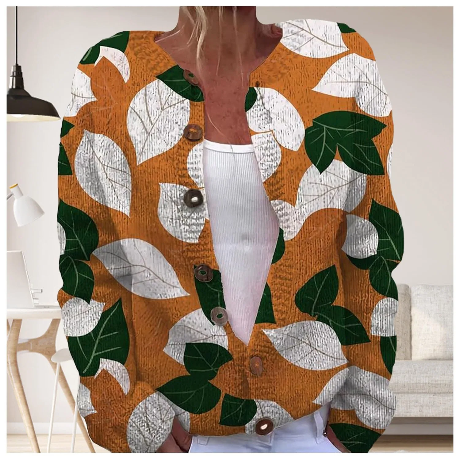 Женский кардиган с принтом Vintage Floral Print, Motivo 10 — фото 2